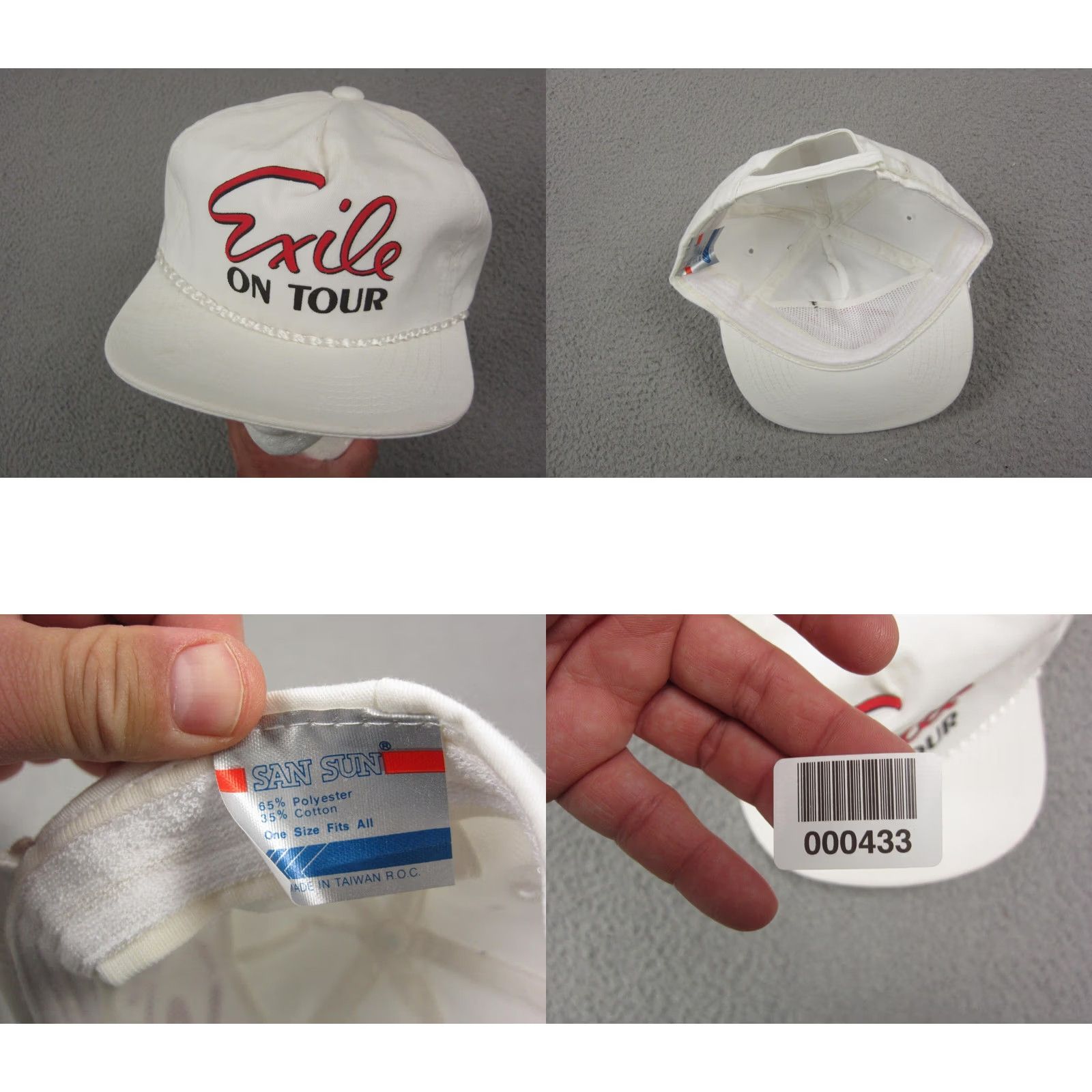 Vintage VINTAGE Exile On Tour Hat Mens One Size White Snapback 80s Concert Band Cap Size ONE SIZE - 8 Thumbnail