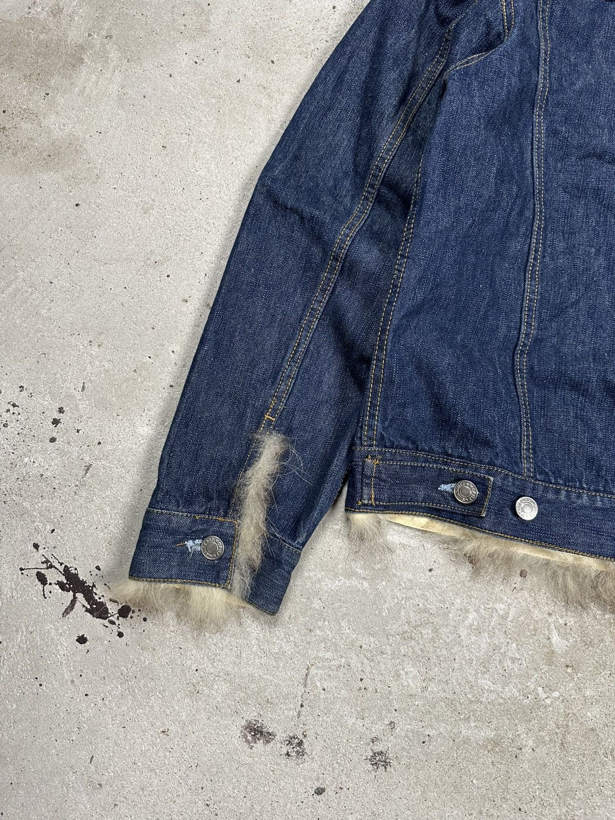 If Six Was Nine Vintage Y2K Real Fur Denim Trucker Jacket Jeans Archive Trim Size US M / EU 48-50 / 2 - 13 Thumbnail