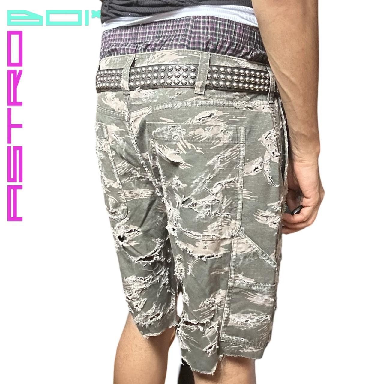 Abercrombie & Fitch A&F Distressed Green Camouflage Shorts _ 34" Size US 34 / EU 50 - 3 Thumbnail