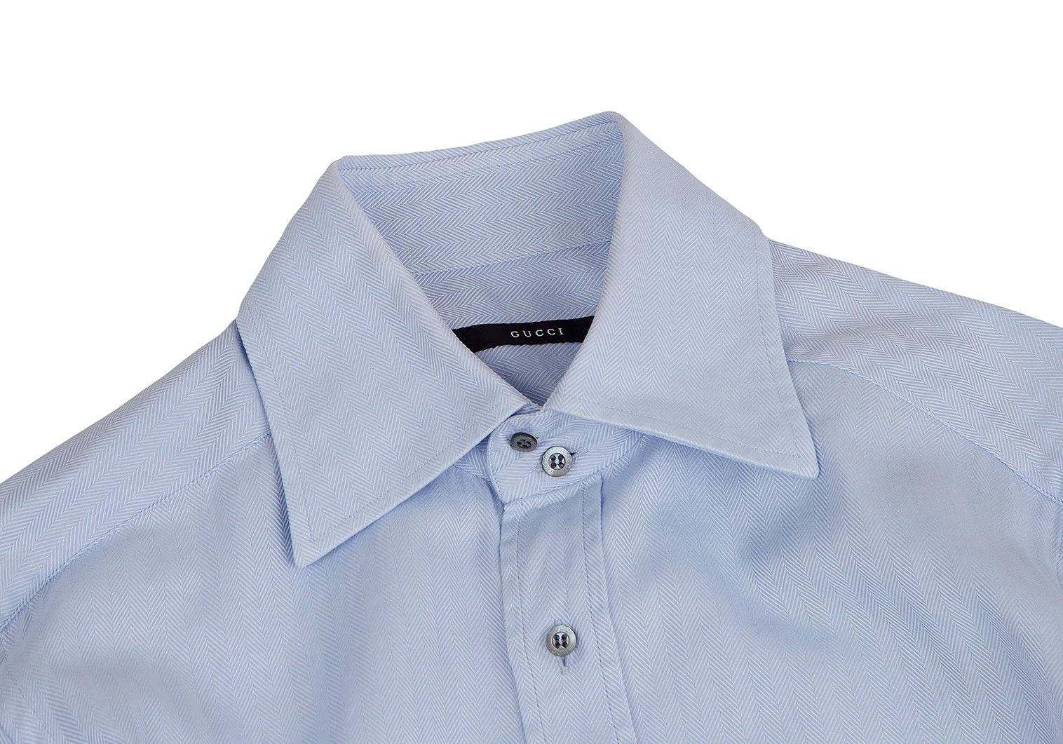 Gucci Cotton Herringbone Shirt in Light Blue Size S Size US S / EU 44-46 / 1 - 3 Thumbnail