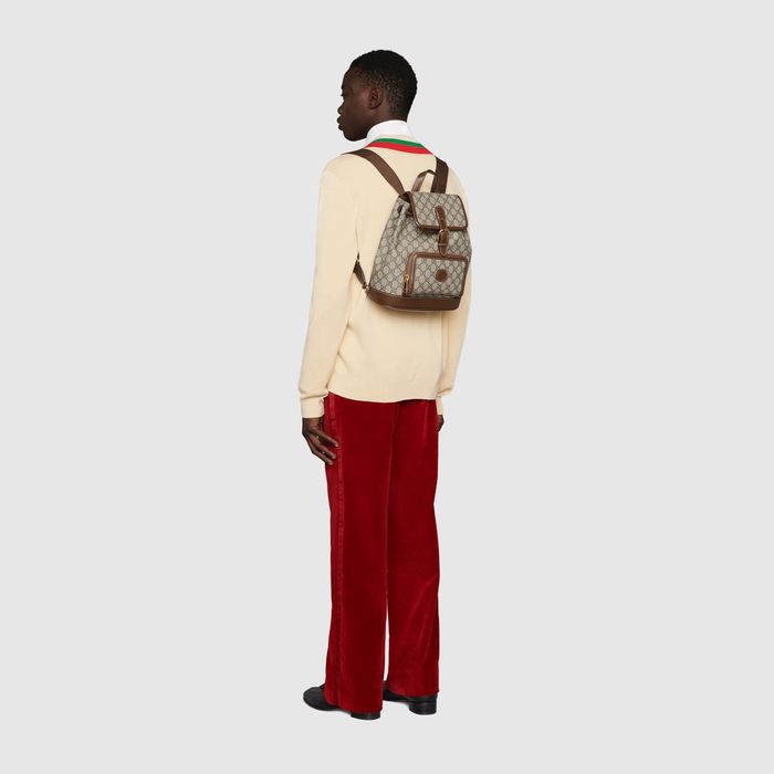 Gucci GUCCI BACKPACK LEATHER SUPREME MONOGRAM ‎674147 92THG 8563 | Grailed