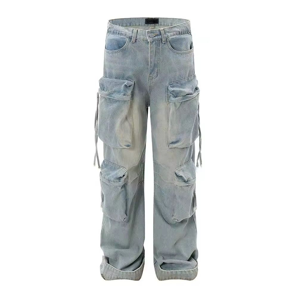 Japanese Brand × Jean Wash Light Blue Denim Cargo Jean Size US 30 / EU 46 - 4 Thumbnail