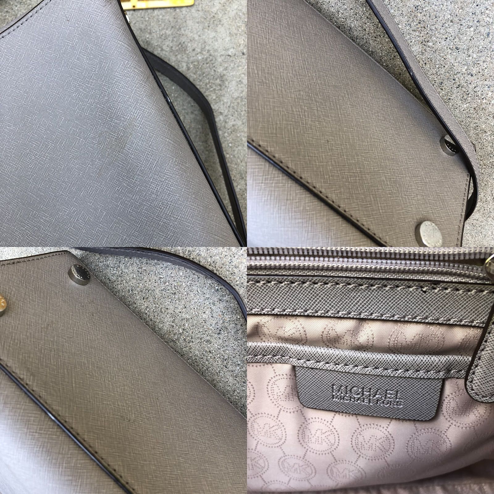 Michael Kors MICHAEL KORS Selma Purse Crossbody Medium Grey Saffiano Leather Shoulder Bag Womens Bag Size ONE SIZE - 8 Thumbnail