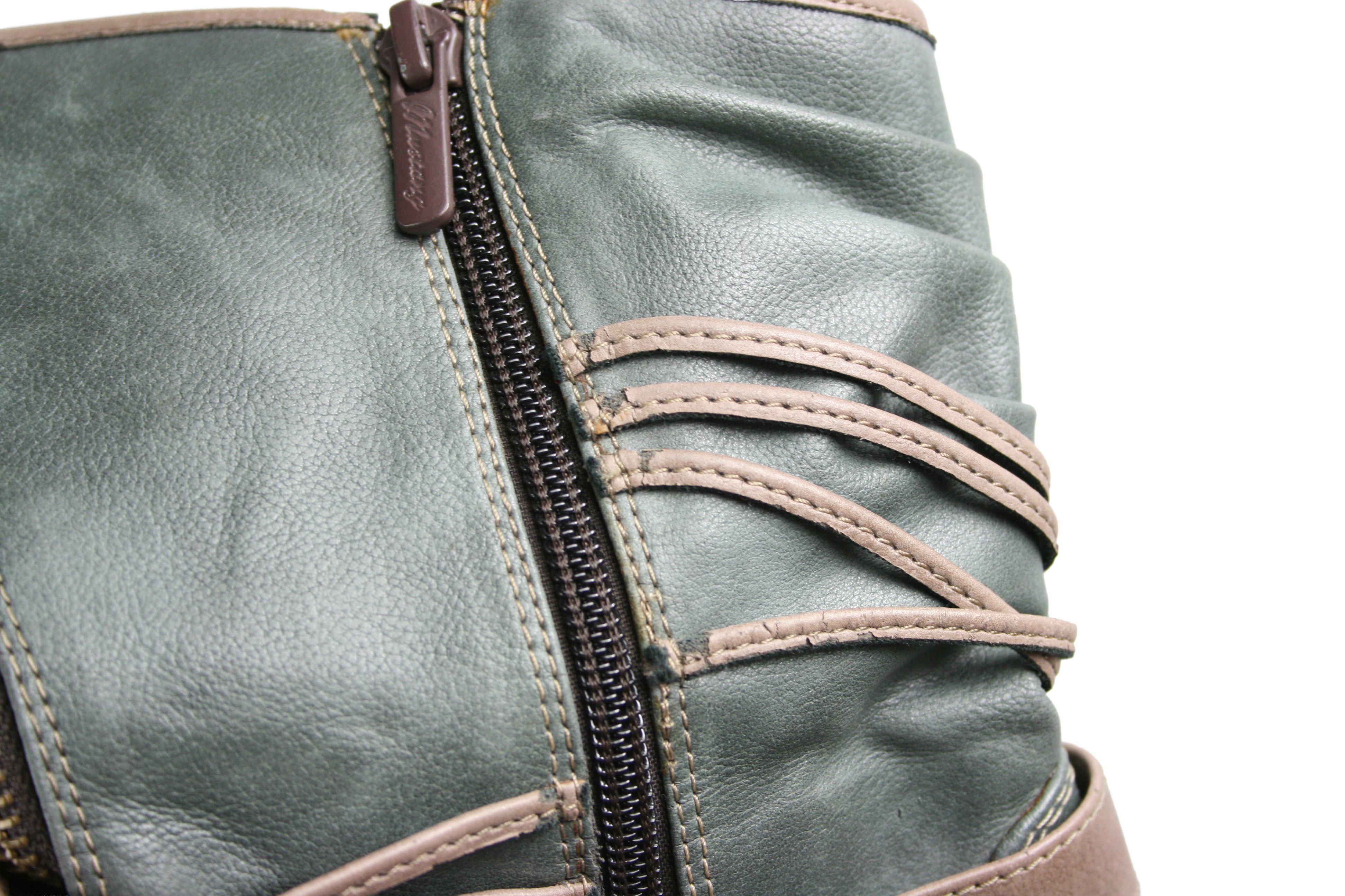Mustang 00S Y2K Avant Garde Biker Laced Boots Vintage Size US 9 / IT 39 - 6 Thumbnail