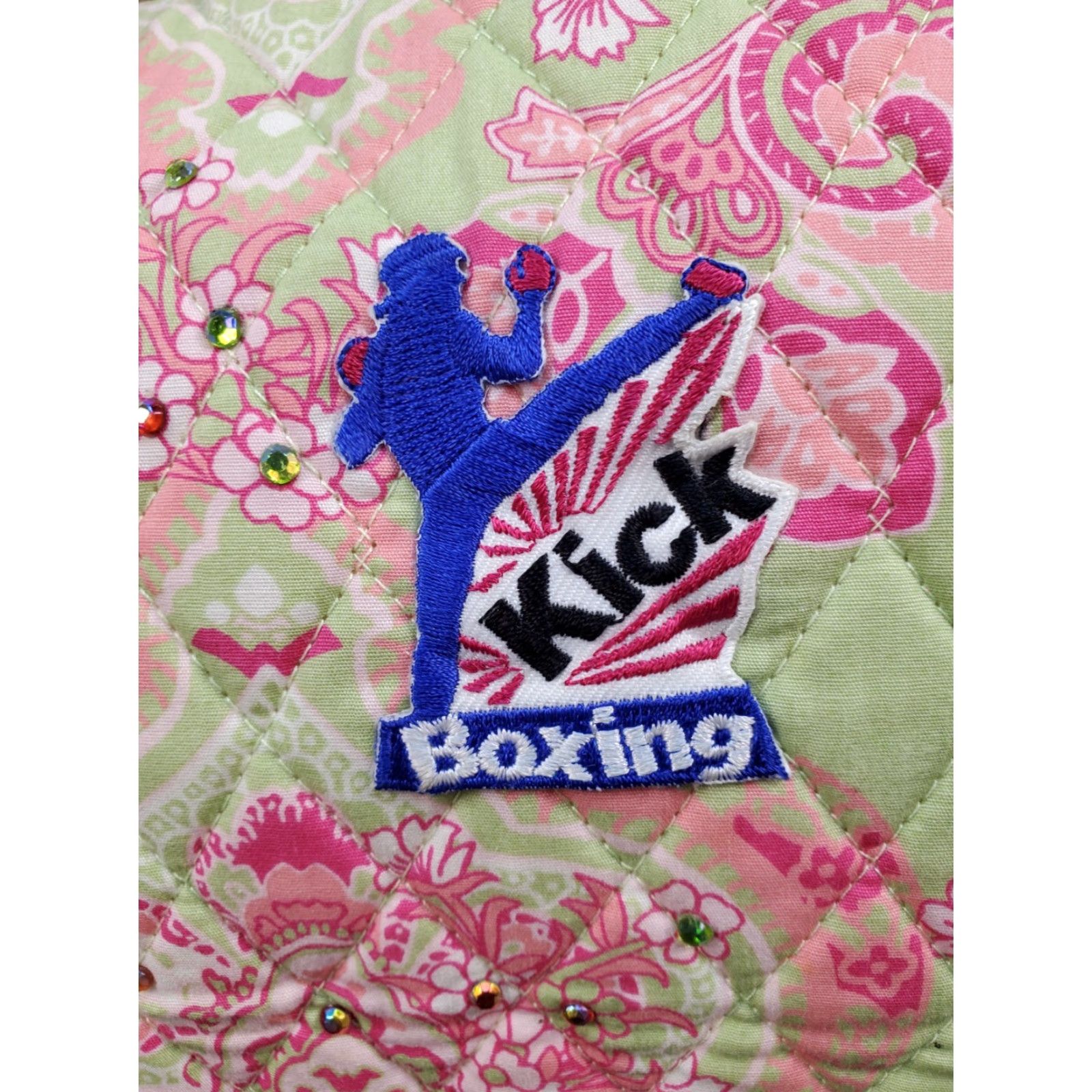 Vintage Zumba Shoulder Bag Womens Green Pink Paisley Zip Closure Size ONE SIZE - 4 Thumbnail
