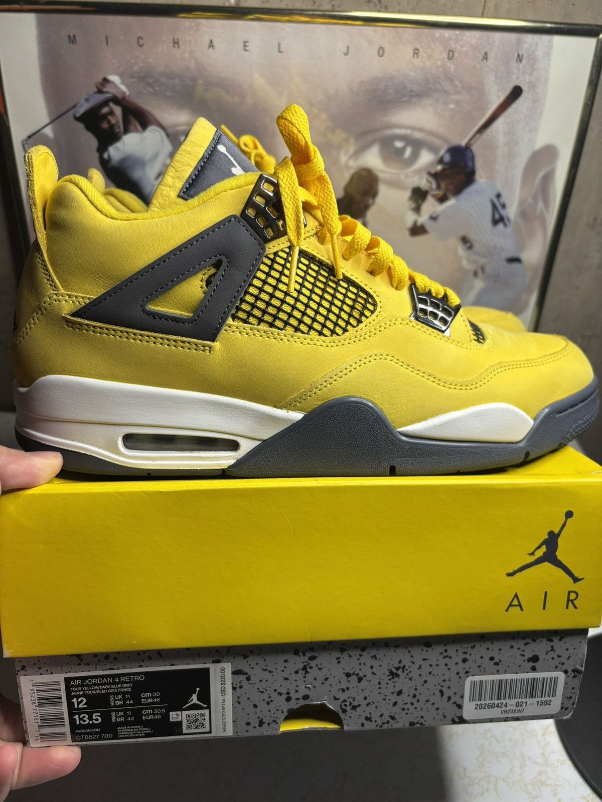 Jordan Brand Air Jordan 4 Retro “lightning” Size US 12 / EU 45 - 1 Thumbnail