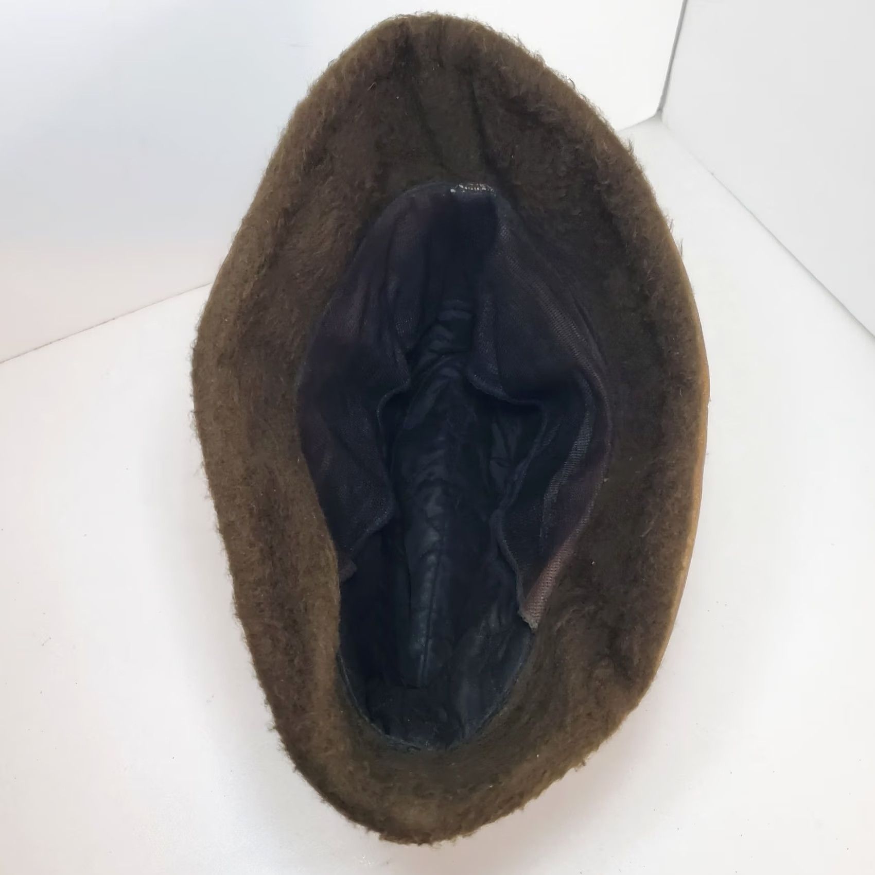 Vintage VINTAGE Brown Faux Leather Fur Mens Bucket Fedora Sz Small 70s retro Size ONE SIZE - 5 Thumbnail