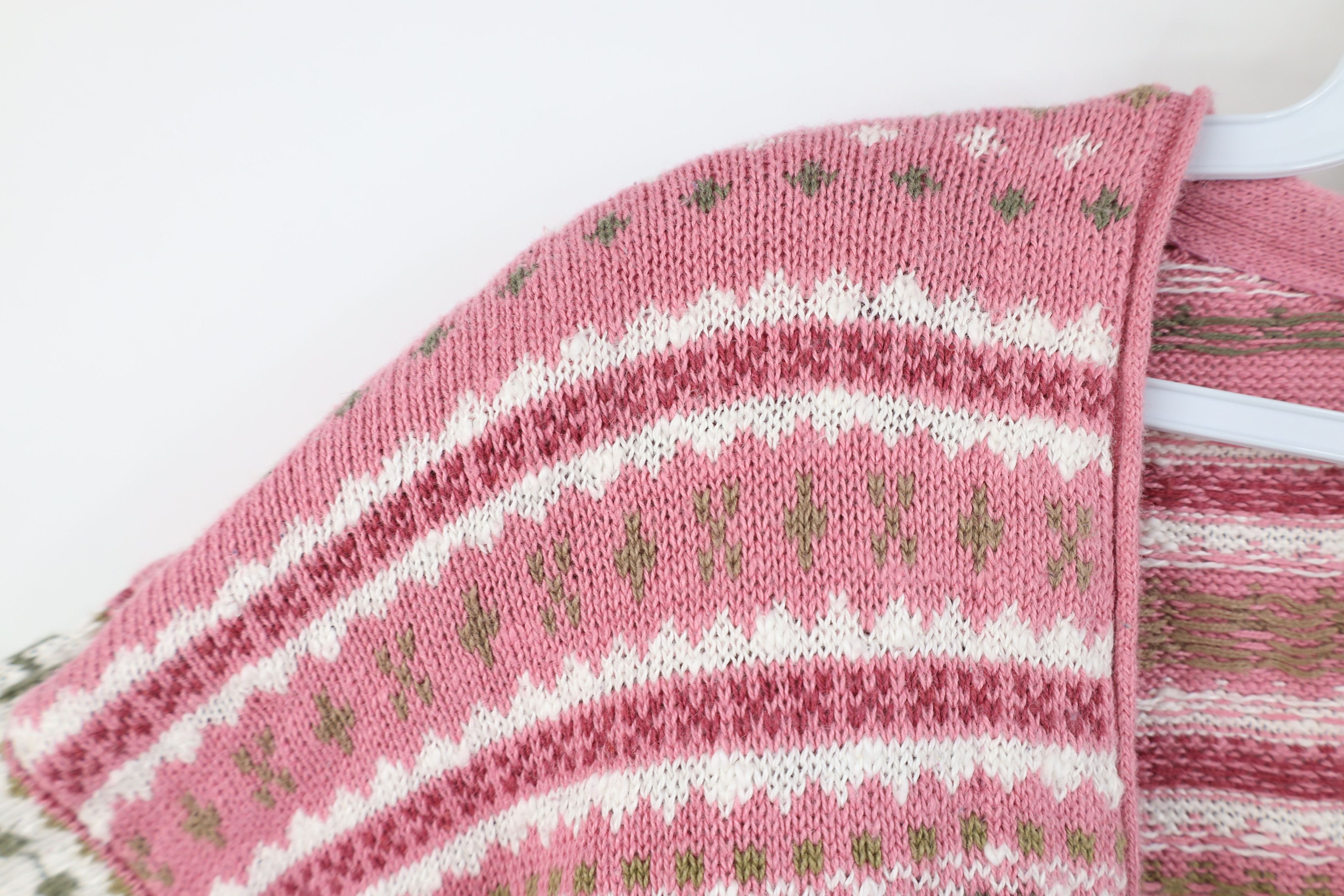 Vintage Vintage 90s Streetwear Fair Isle Knit Cardigan Sweater Size M / US 6-8 / IT 42-44 - 6 Thumbnail