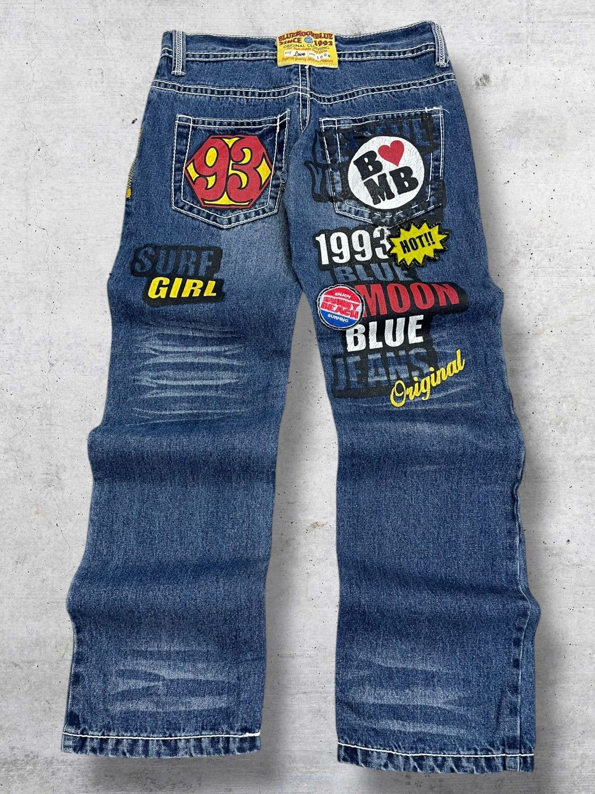 Hysteric Glamour VINTAGE BLUE MOON BLUE 1990S JAPAN DESIGNER GRAPHIC DENIM Size US 29 - 1 Thumbnail