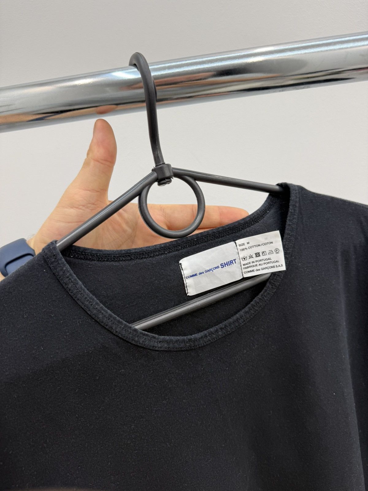 Comme des Garcons SHIRT Comme des Garcons SHIRT Black Cotton Tee T-shirt Size US M / EU 48-50 / 2 - 3 Thumbnail