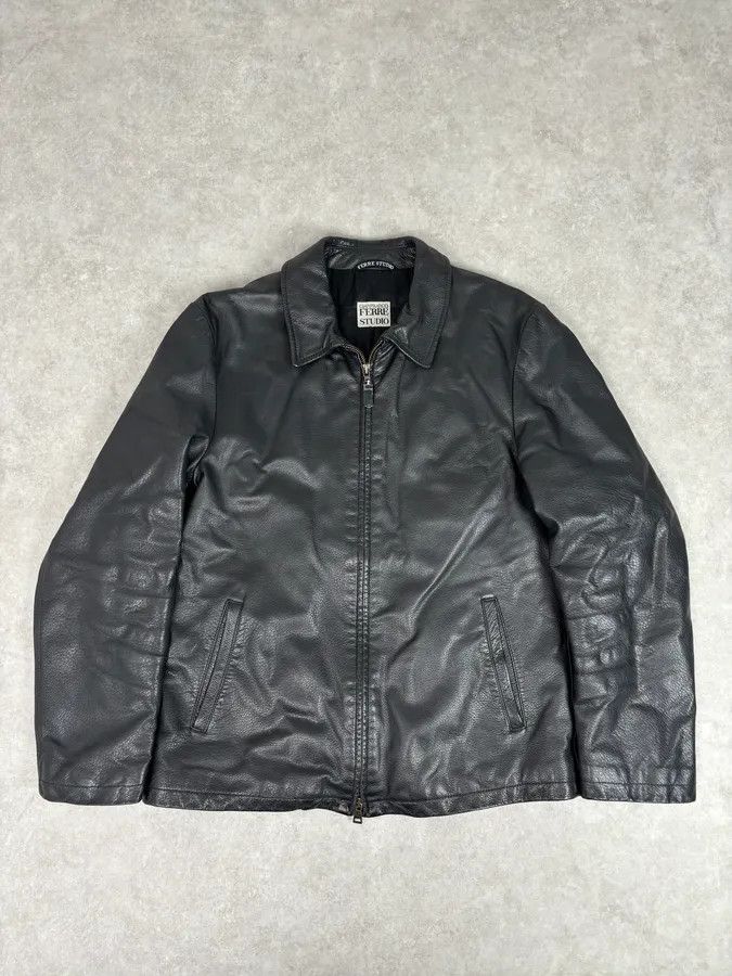 Gianfranco Ferre 1990s Gianfranco Ferré Calfskin Leather Black Jacket Size US M / EU 48-50 / 2 - 3 Thumbnail