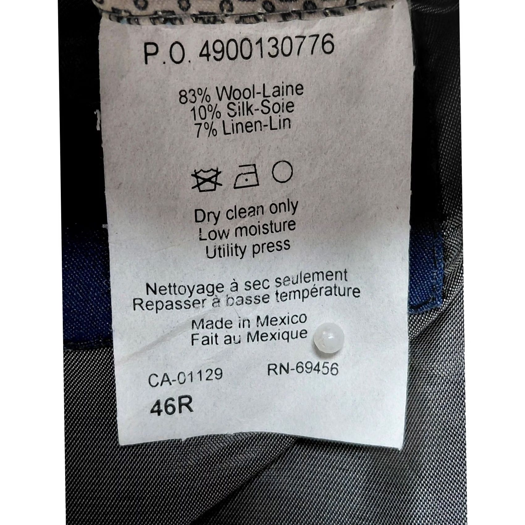 Ralph Lauren Ralph Lauren Blazer Wool Silk Linen Gray Solid Woven Men 46R Regular Fit Button Closure Blazer Size 46R - 6 Thumbnail