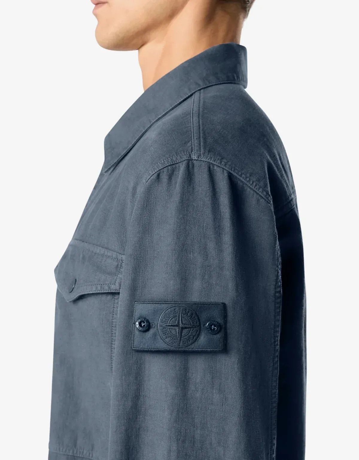 Stone Island Stone Island Ghost Blue Bonded Linen-TC Jacket Size US L / EU 52-54 / 3 - 4 Thumbnail