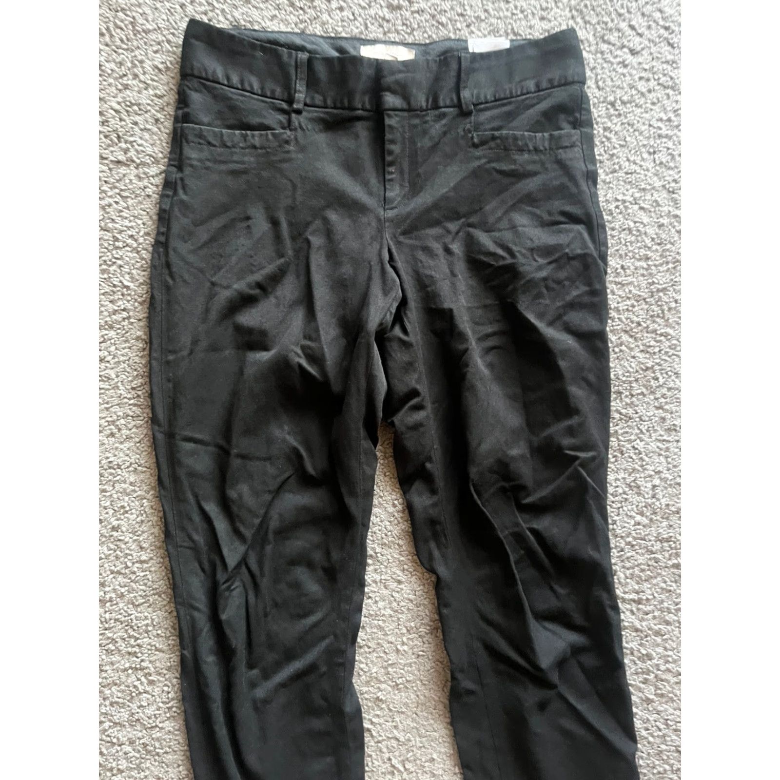 Banana Republic VINTAGE Banana Republic Jackson Dress Pants Woman's Regular 10 Black Knit Cotton Spandex 26in Inseam Flared 90s Designer Workwear Women Size 32" / US 10 / IT 46 - 2 Thumbnail