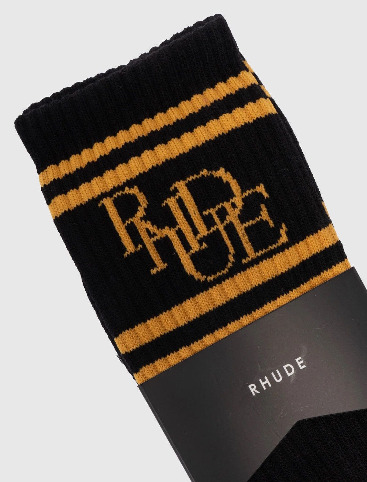 Rhude Rhude Scrambler Sock Black / Yellow Scrambled Logo Socks Size ONE SIZE - 2 Thumbnail