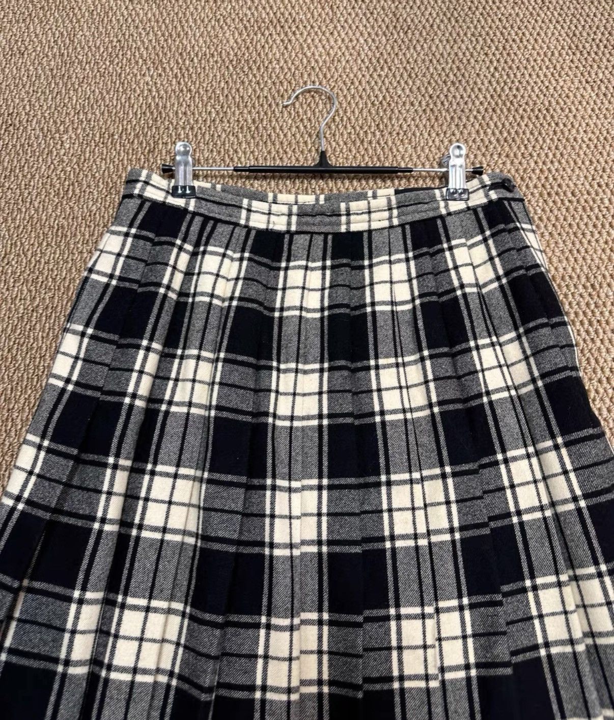 Comme des Garcons COMME des GARÇONS Black & White Wool Plaid Pleated Skirt K23 Size 26" / US 2 / IT 38 - 5 Thumbnail