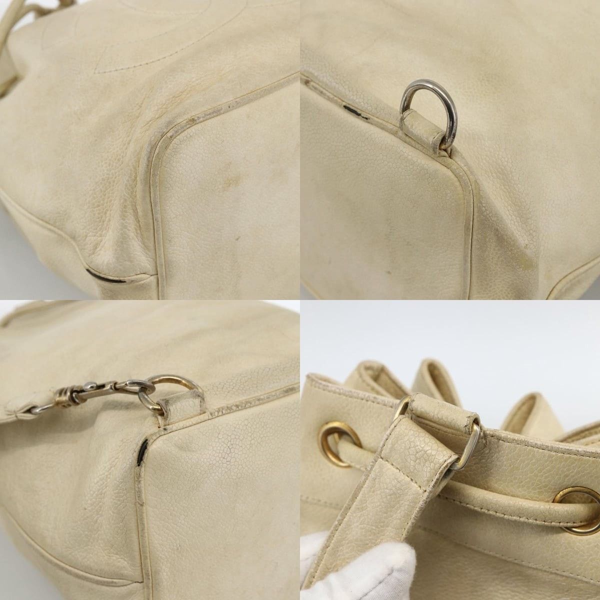 Chanel Chanel Caviar Skin Cream Gold CC Shoulder Bag Size ONE SIZE - 5 Thumbnail