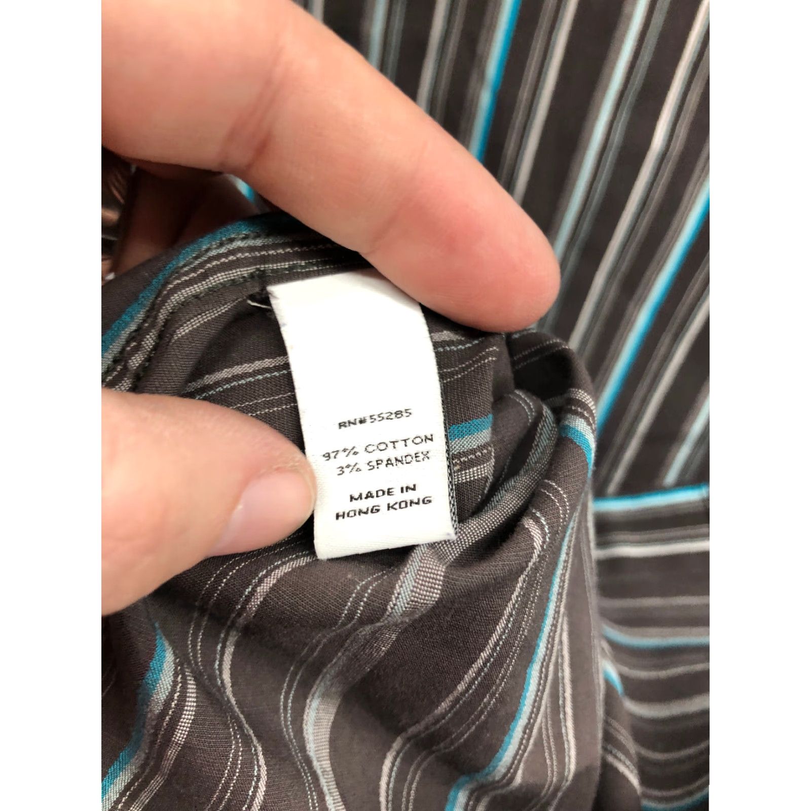 Express Express Shirt M Mens Black Striped Long Sleeve Spread Collar Shirt Size US M / EU 48-50 / 2 - 7 Thumbnail
