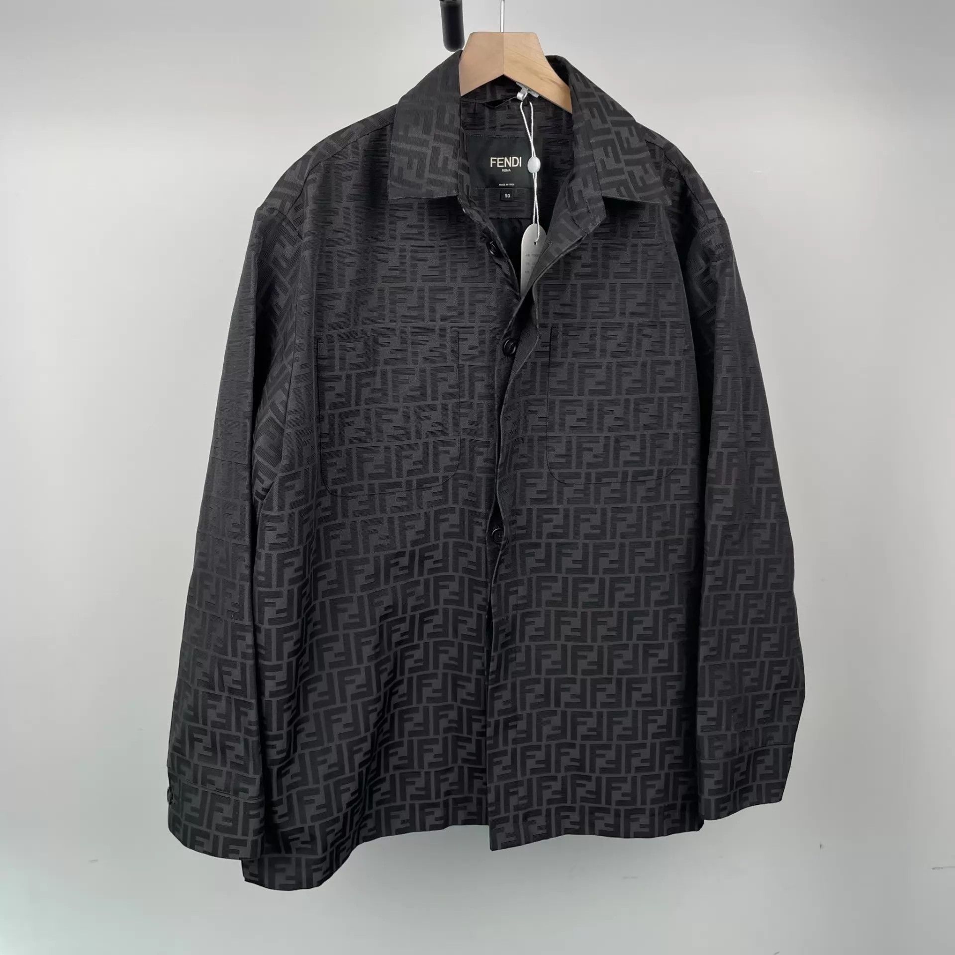 Fendi Fendi FF Monogram All Over Print Brown Jacket 50 Size US M / EU 48-50 / 2 - 1 Thumbnail