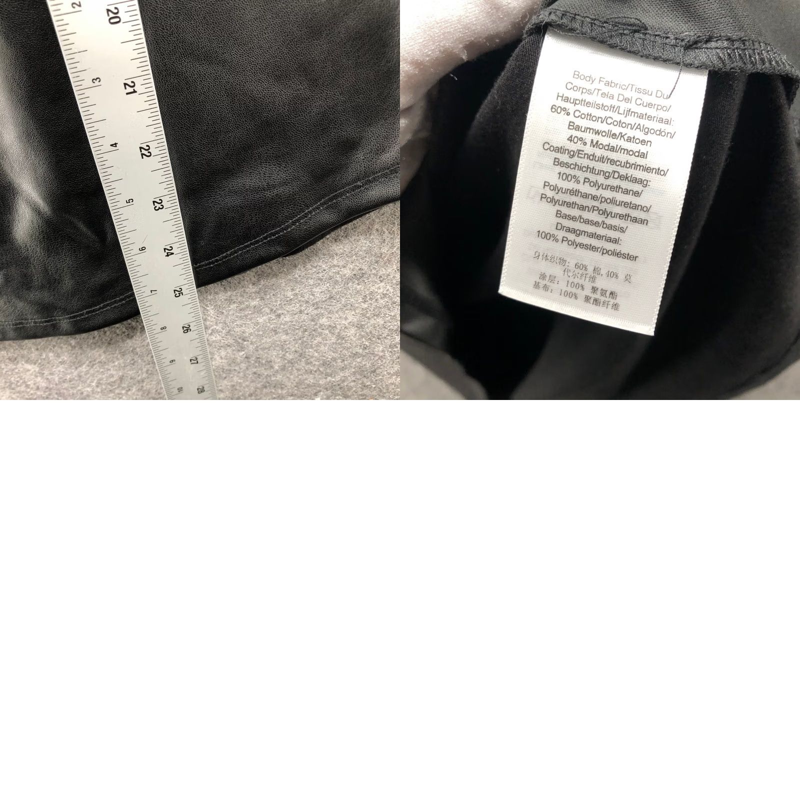 DKNY DKNY Faux Leather Front Zip Accent Top Womens M Black Mixed Media Dolman Shirt Size M / US 6-8 / IT 42-44 - 8 Thumbnail