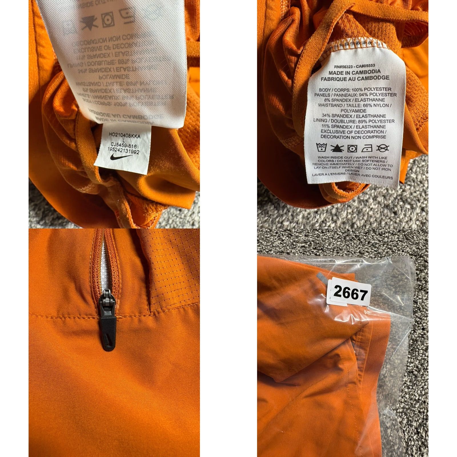 Nike Nike Flex Stride Shorts Mens Large Burnt Orange Run 2 in 1 Lined Brief CJ5459 Size US 33 - 8 Thumbnail