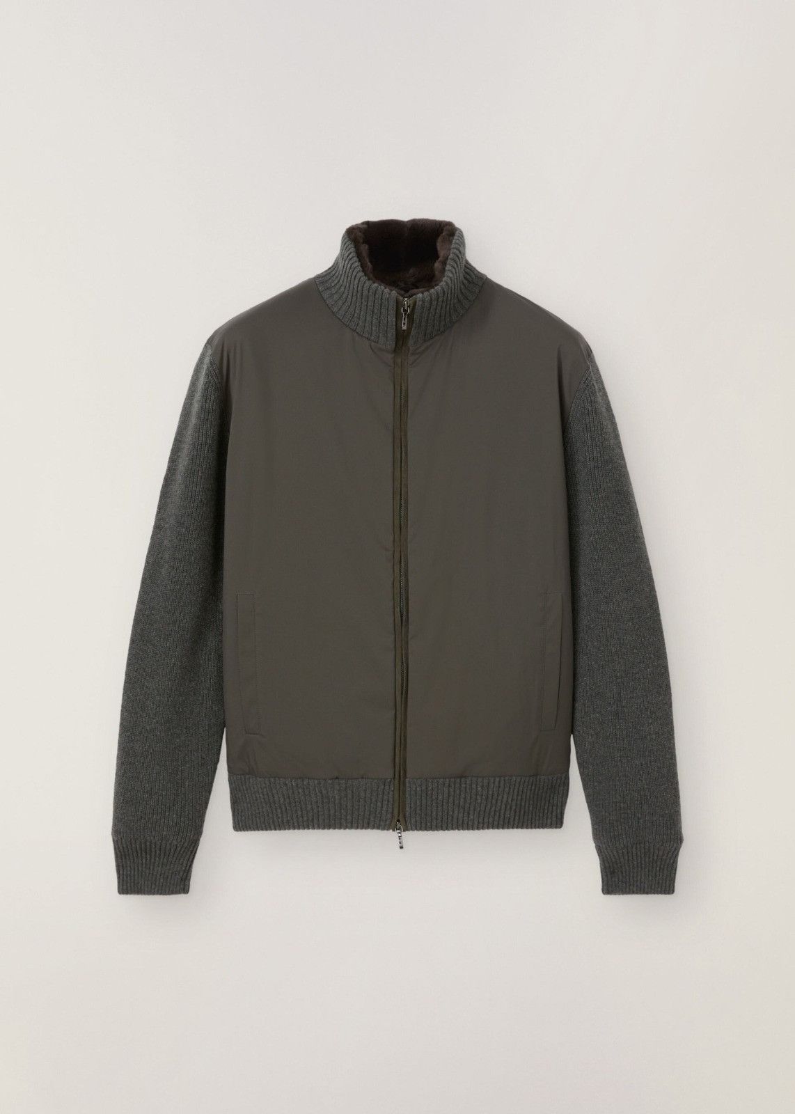 image of Loro Piana O1Loc1C0124 Bomber Jacket In Grey, Men's (Size XL)