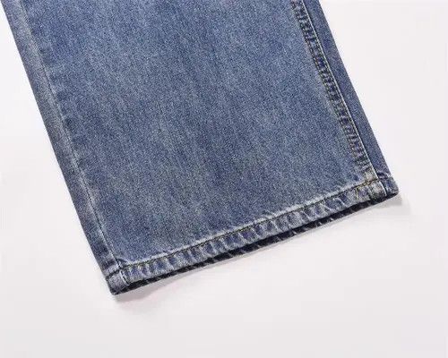 Japanese Brand VIBE Men's contrast straight oversize hip-hop wide-leg jeans Size US 32 / EU 48 - 6 Thumbnail