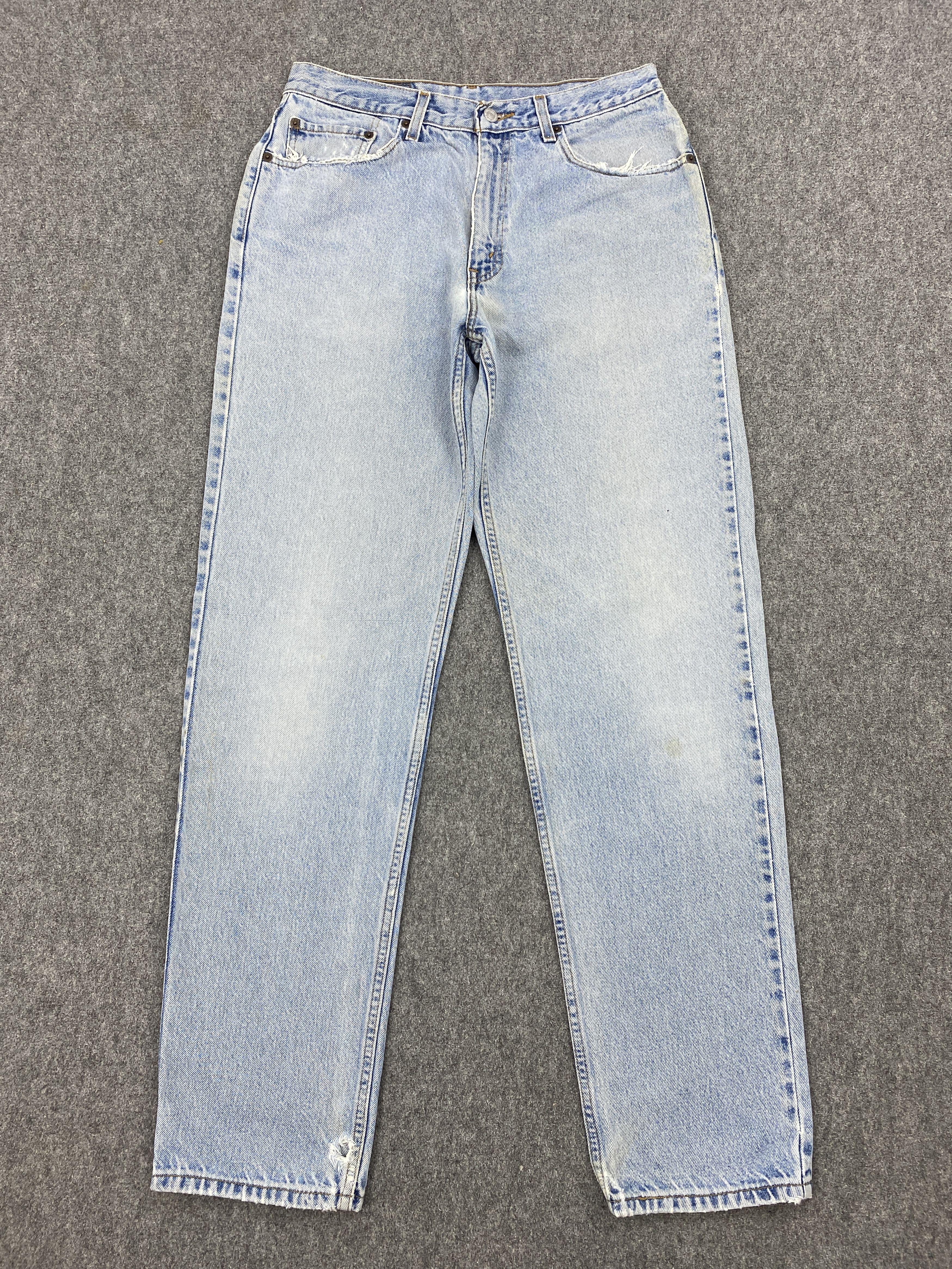 image of Light Washed Vintage 90's Levis 550 Denim Jeans in Blue Denim, Men's (Size 32)
