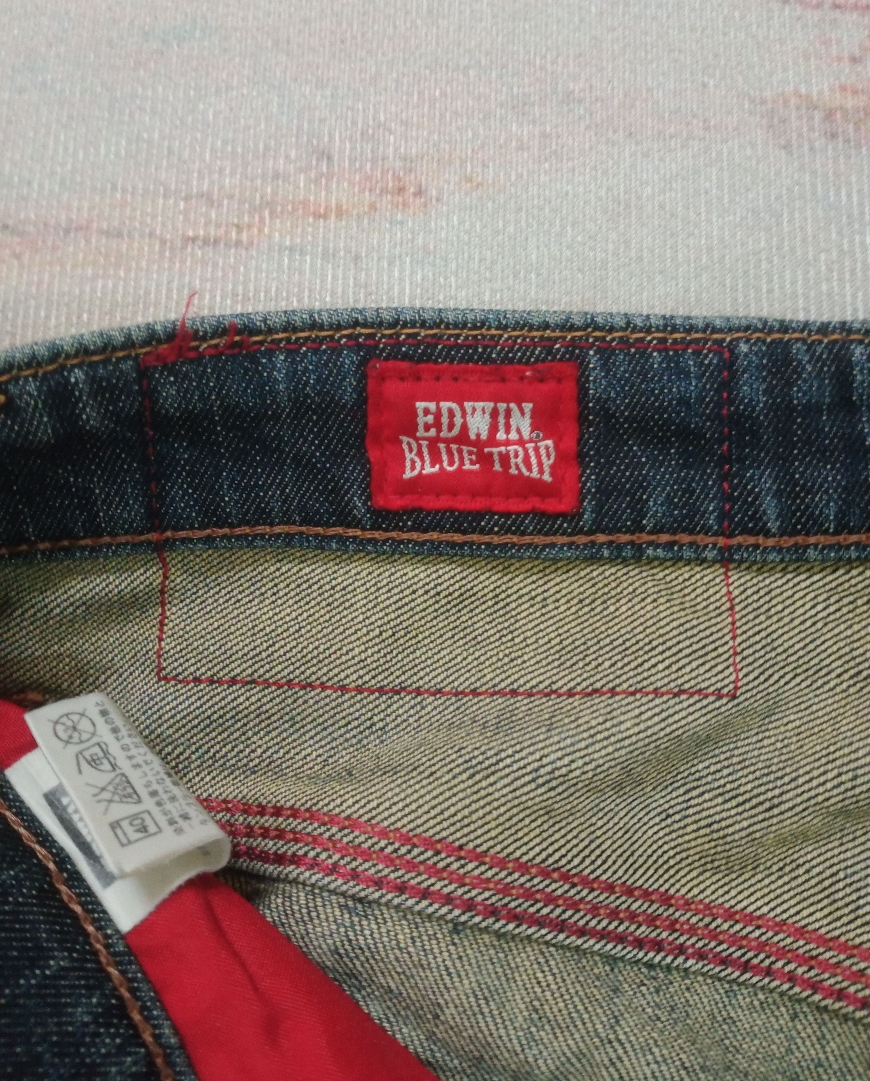 Edwin Rare Vintage Edwin Blue Trip Distressed Jeans Denim Size US 30 / EU 46 - 11 Thumbnail