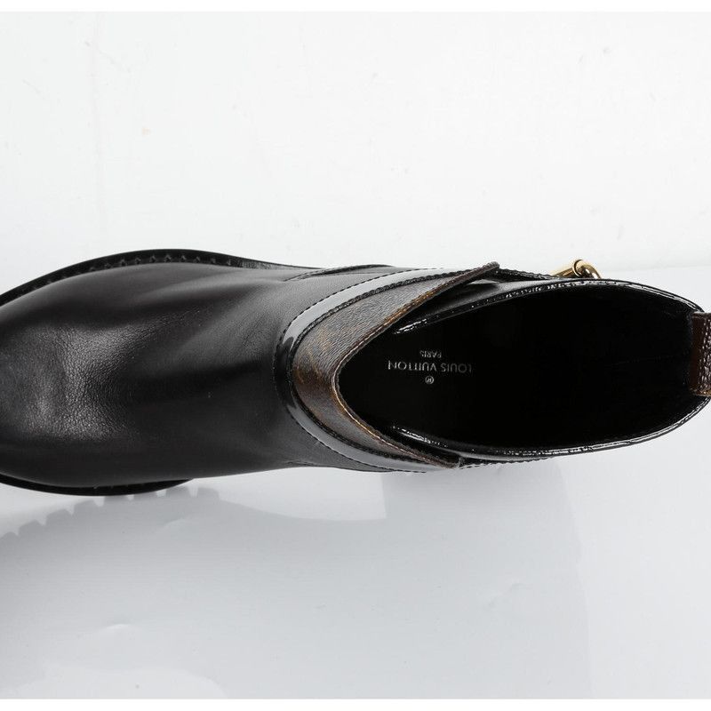 Louis Vuitton Louis Vuitton Black Leather Ankle Boots with Metal Buckle - Size US 6.5 / EU 39-40 - 7 Thumbnail