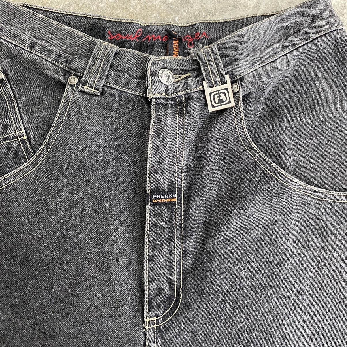 JNCO Vintage Freaky Massivebob Faded Grey Baggy Denim Jeans Size US 29 - 11 Thumbnail