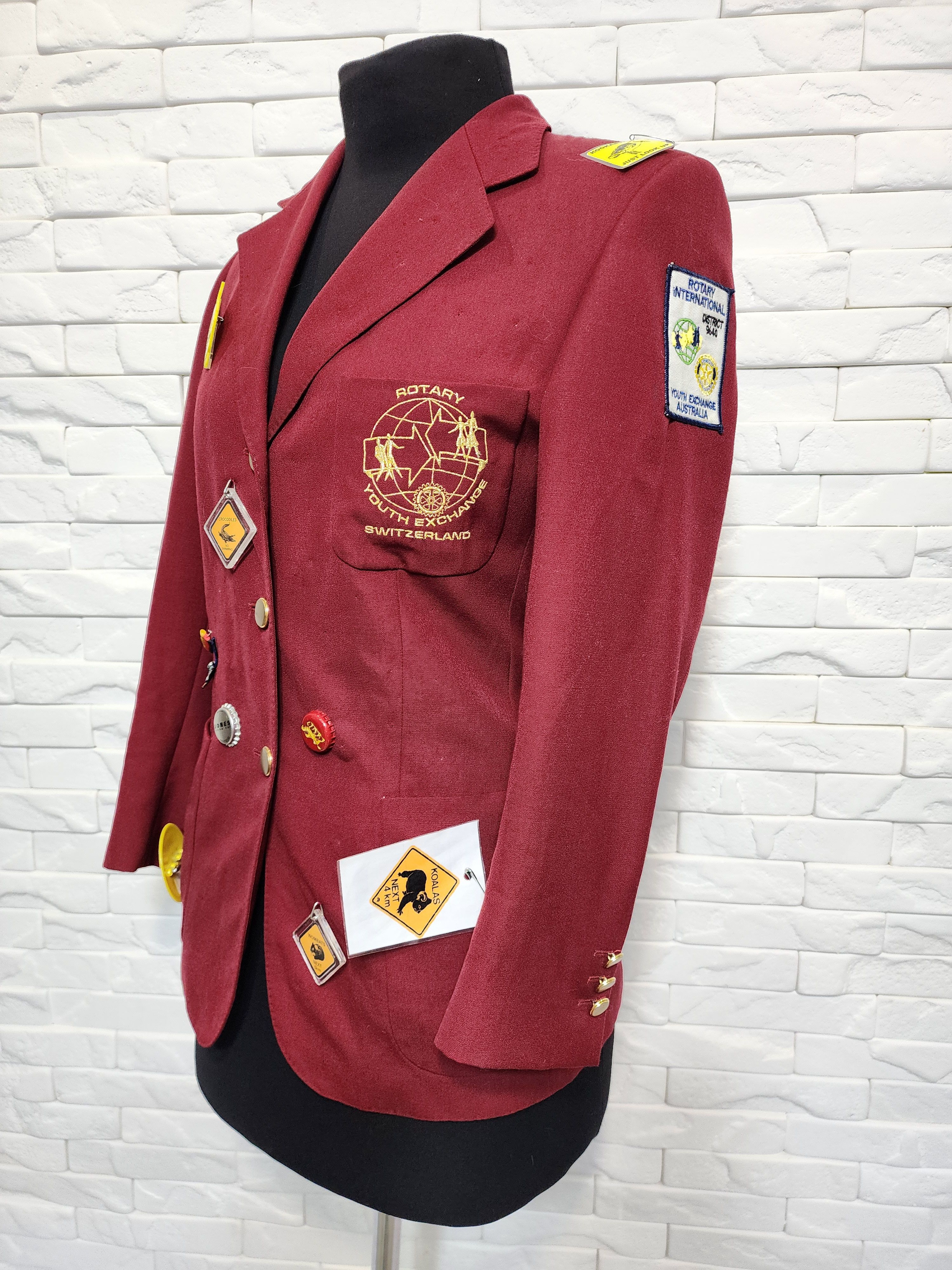 Other Red Jacket With Patches - Women's Coat Size M / US 6-8 / IT 42-44 - 3 Thumbnail