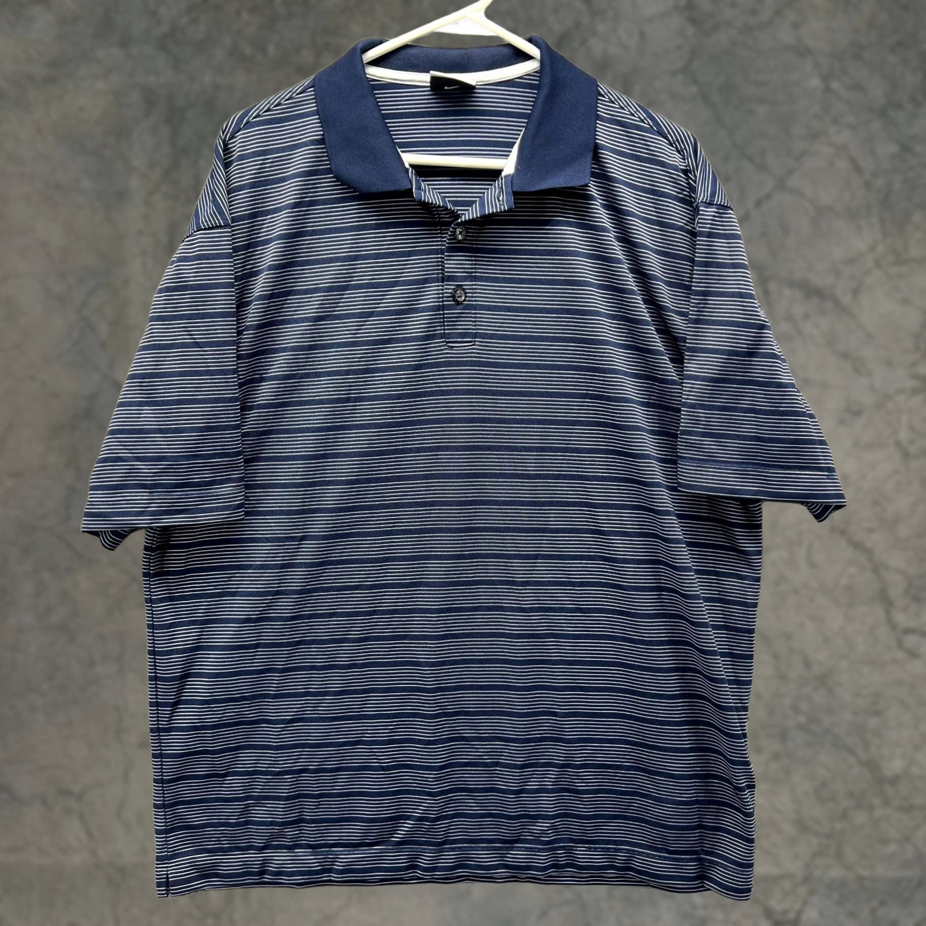 Nike Nike Polo Shirt Mens L Navy Blue Stripe Fit Dry Performance Golf Size US L / EU 52-54 / 3 - 1 Thumbnail