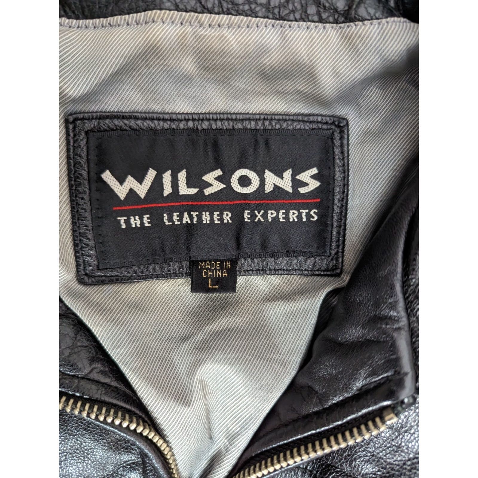 Wilson VINTAGE Wilson's Black Leather Jacket Coat Women Large Moto Bomber Y2K 00s Size L / US 10 / IT 46 - 4 Thumbnail