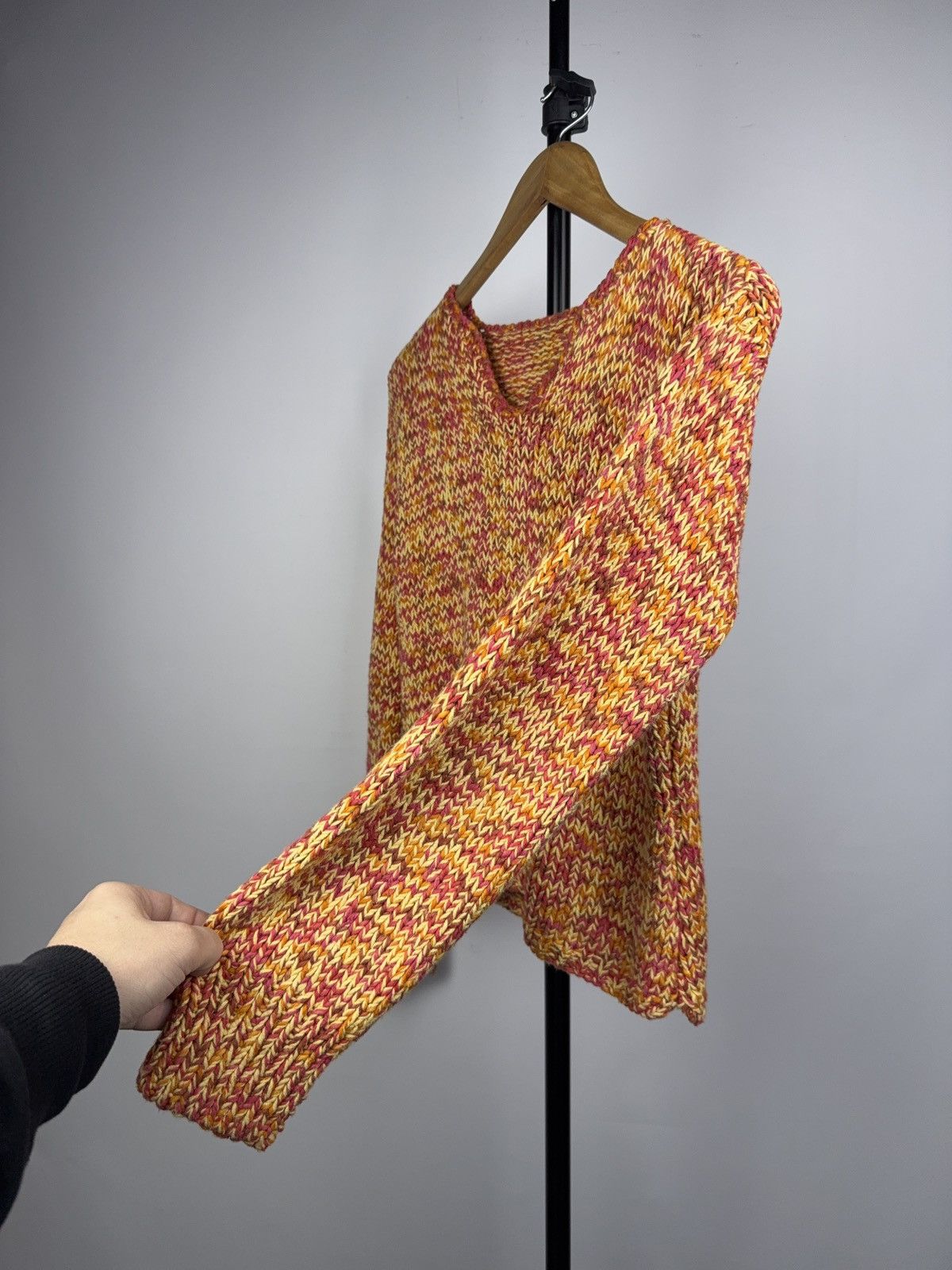 Japanese Brand Retro 00s Handmade Chunky Knit Sweater Boho Multicolor Y2K Size M / US 6-8 / IT 42-44 - 5 Thumbnail
