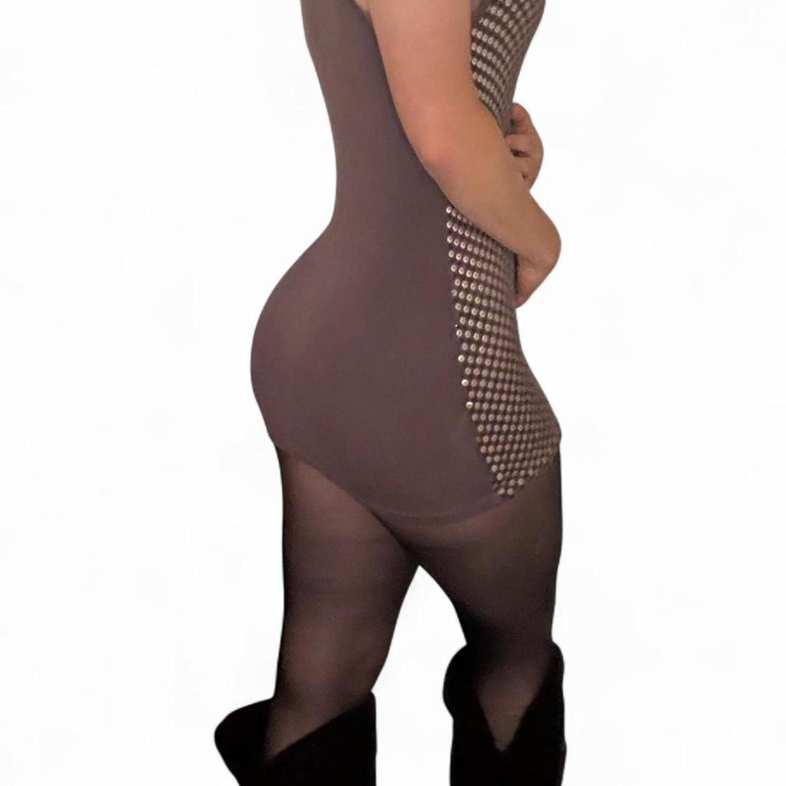 Other 🤎 y2k bodycon purple / brown MINI dress 🤎 Size S / US 4 / IT 40 - 1 Thumbnail