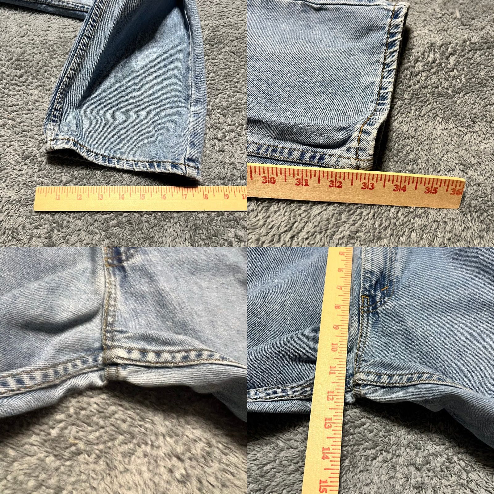 Levi's Levis 505 Jeans Blue Denim Straight Leg Distressed Pants Mens 34 x34 Size US 34 / EU 50 - 8 Thumbnail