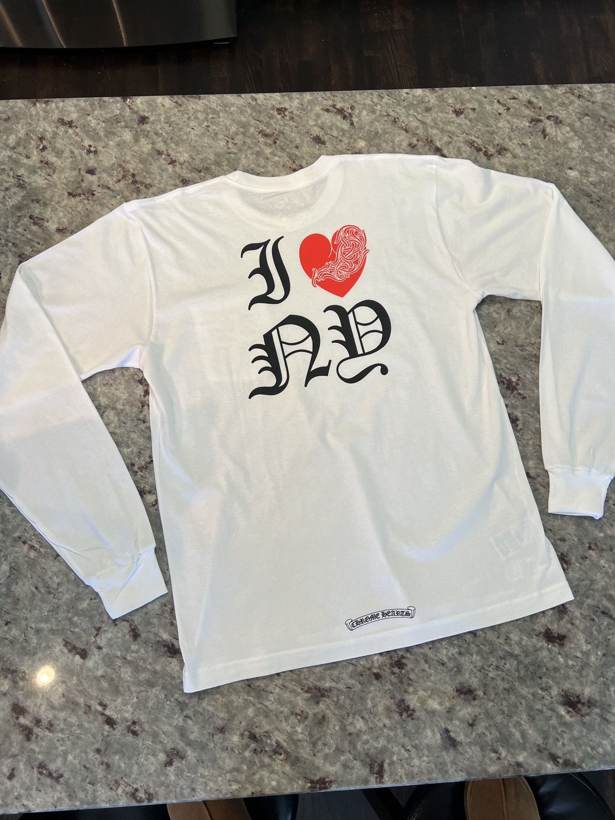 image of Chrome Hearts I Heart Ny Longsleeve Tee in White, Men's (Size Large)