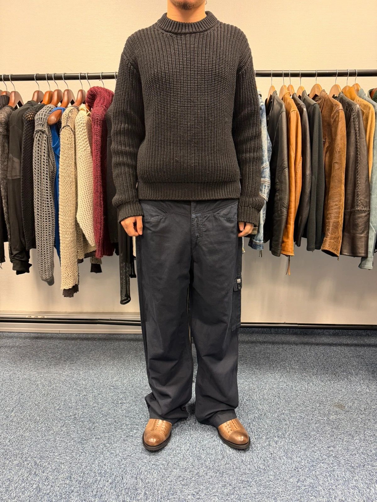 Marithe + Francois Girbaud MFG 90s Navy Linen & Cottons Cargo Parachute Pants Size US 32 / EU 48 - 2 Thumbnail
