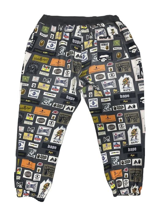 Bape Multi Label Sweat Pants | Grailed