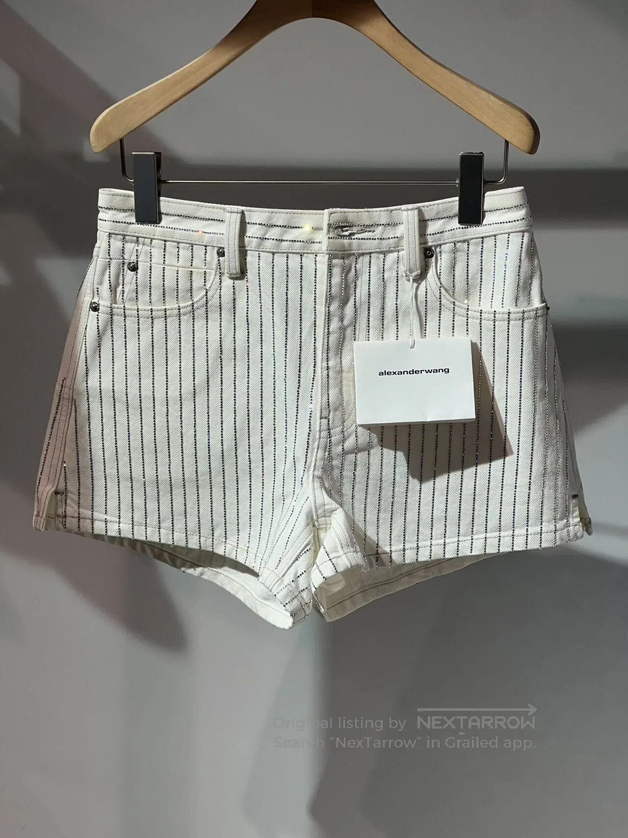 Alexander Wang Alexander Wang Crystal Stripe Denim Shorts. Size 25" / US 0 / IT 36 - 1 Thumbnail