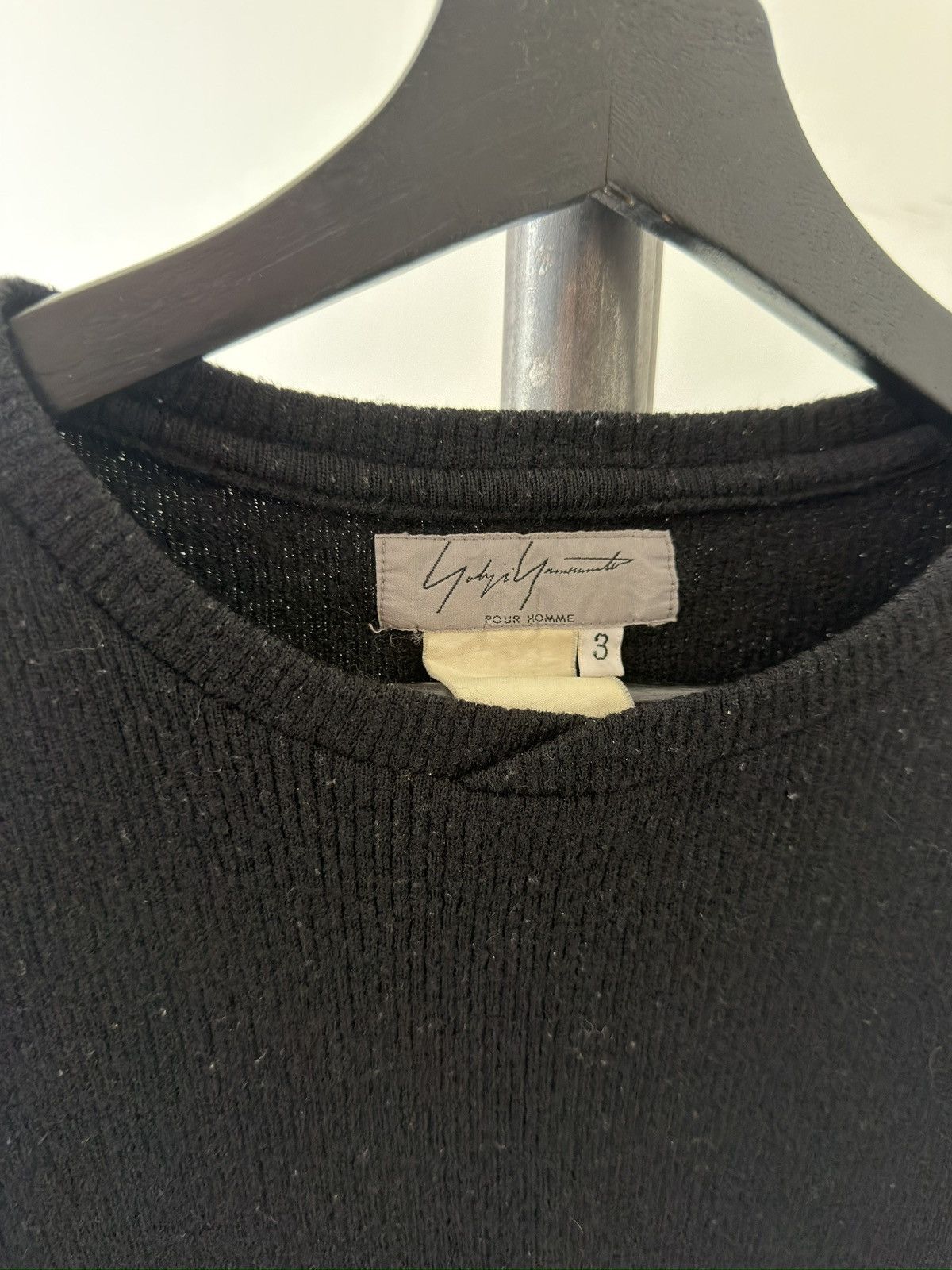 Yohji Yamamoto Black Ribbed Wool Sweater Size US M / EU 48-50 / 2 - 3 Thumbnail
