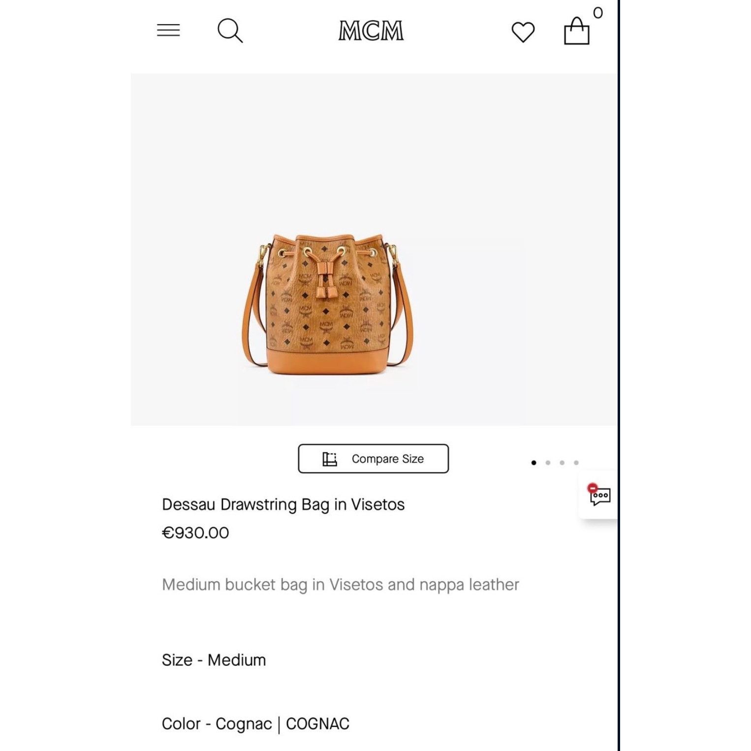 MCM MCM Medium Dessau Drawstring Bag in Visetos Cognac Size ONE SIZE - 8 Thumbnail