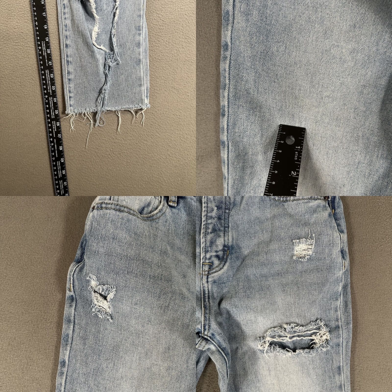 Pacsun PacSun Jeans Women 26 Blue High Rise Straight Distressed Raw Hem Button Up Denim Size 26" / US 2 / IT 38 - 9 Thumbnail