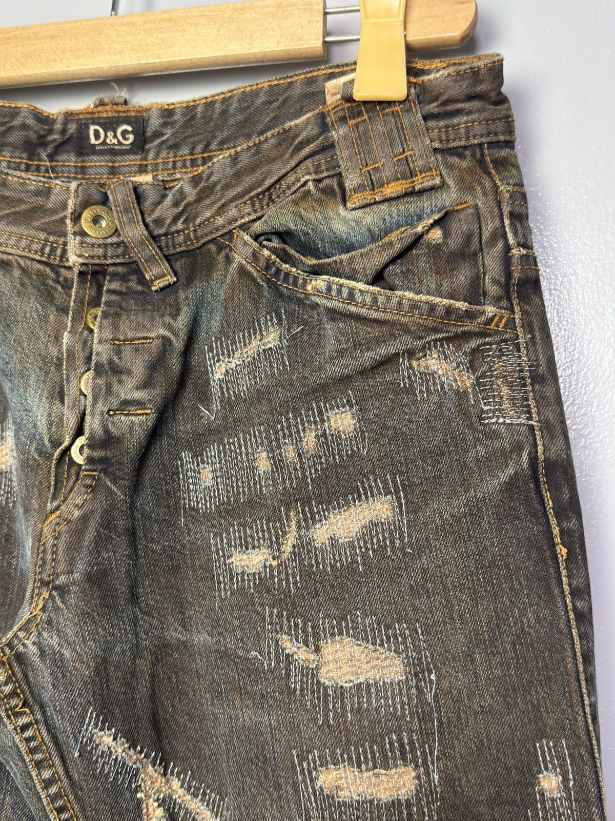 Dolce & Gabbana FW2006 Dolce & Gabbana Distressed Grey Relaxed Denim Jeans Size US 32 / EU 48 - 4 Thumbnail