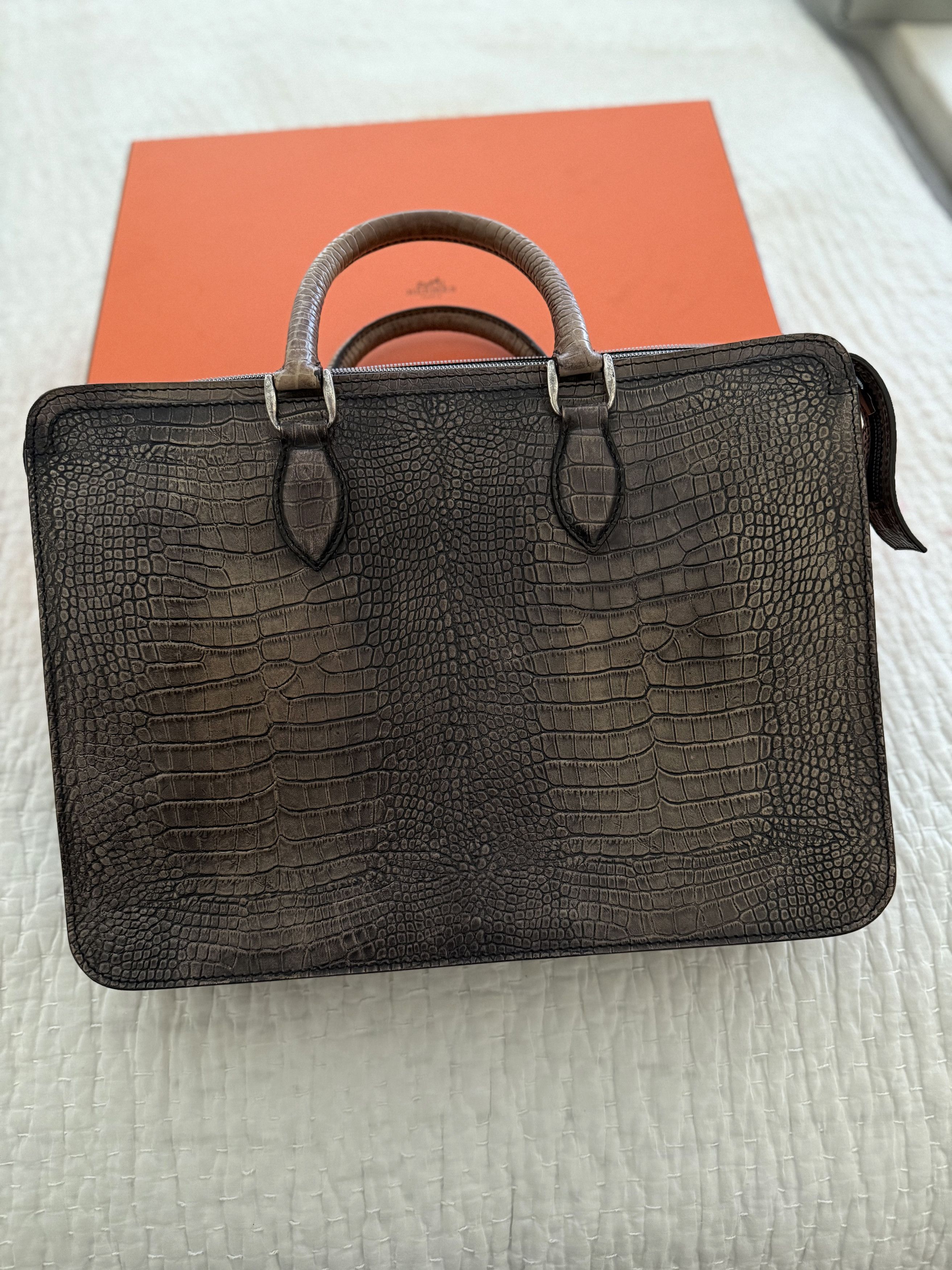 Berluti Ultimate Rare $36K MTO BERLUTI Alligator Crocodile Briefcase Size ONE SIZE - 22 Thumbnail