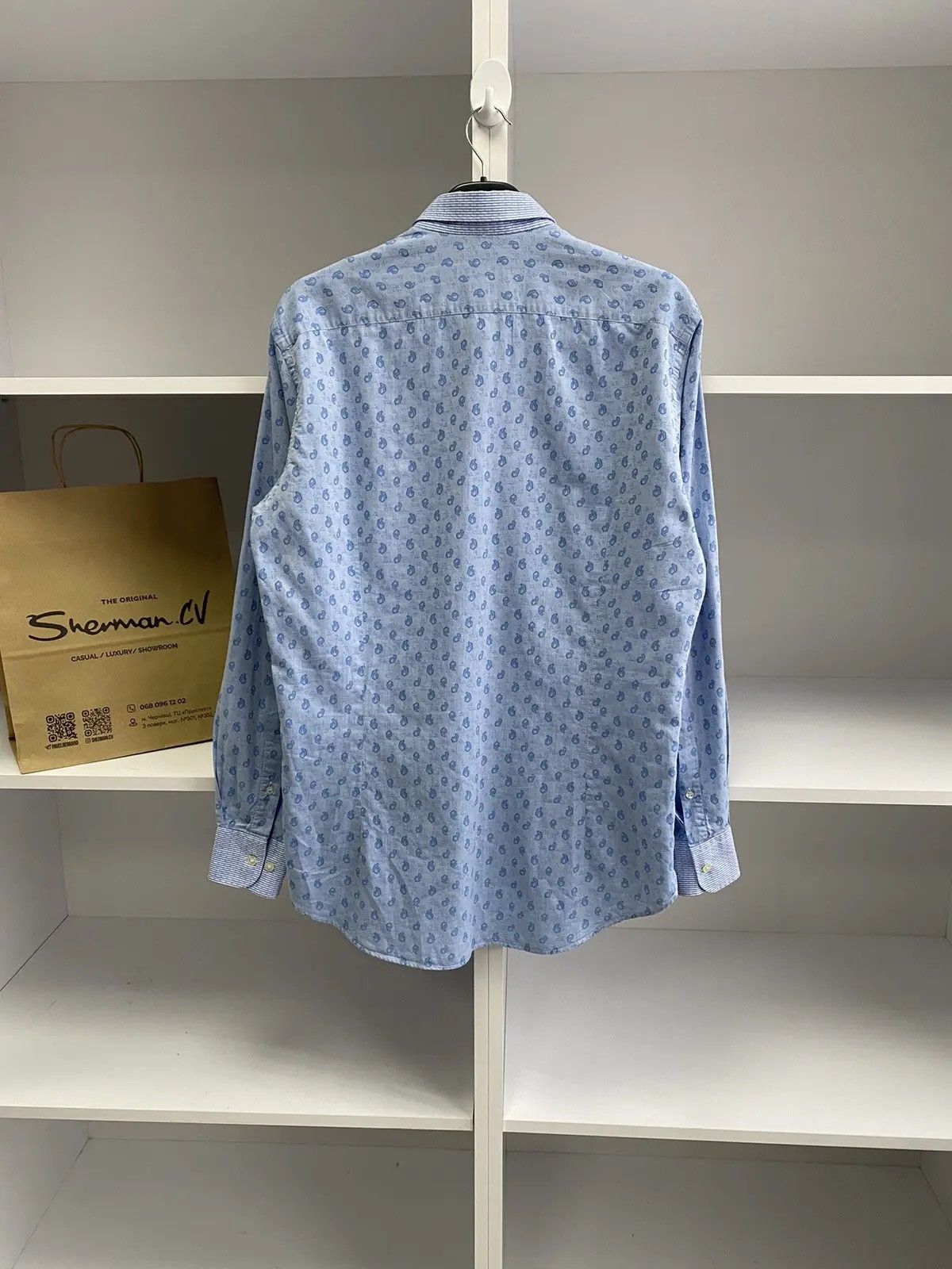 Designer × Etro × Vintage Vintage Etro Blue Luxury Denim Shirt Size US M / EU 48-50 / 2 - 9 Thumbnail