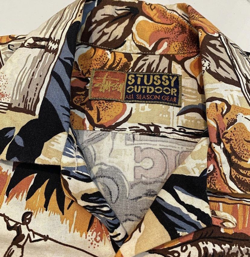 Stussy × Vintage Vintage 90s Stussy Hawaii Open Collar
