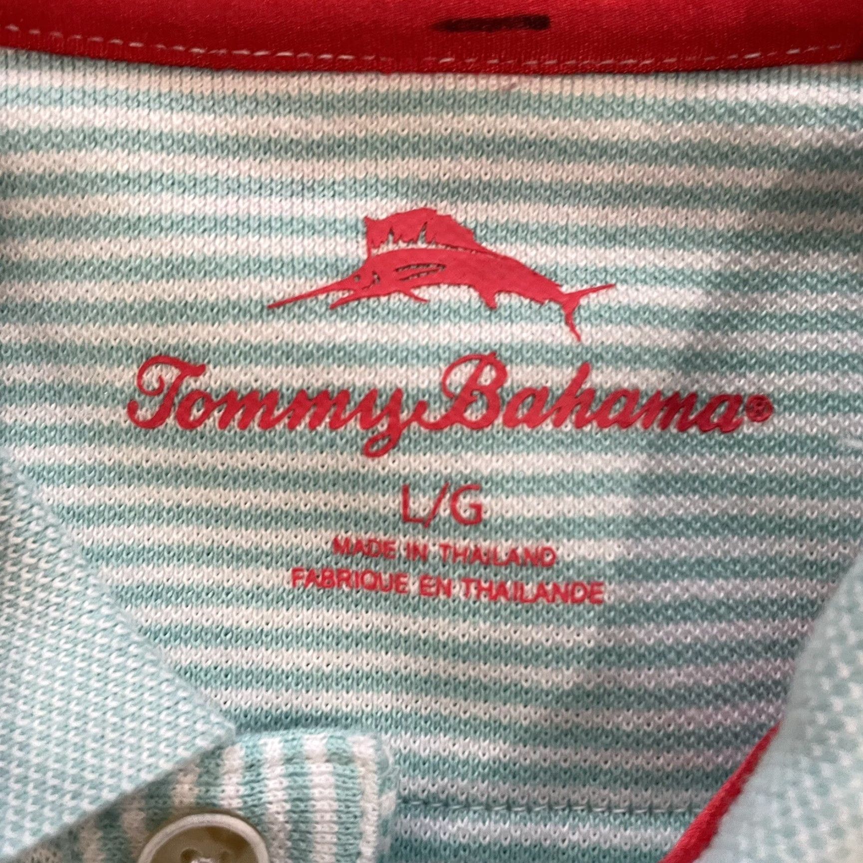 Tommy Bahama Tommy Bahama Polo Shirt Striped Light Blue Mens Size L Regular Shirt Polo Men Blue L Size US L / EU 52-54 / 3 - 4 Thumbnail