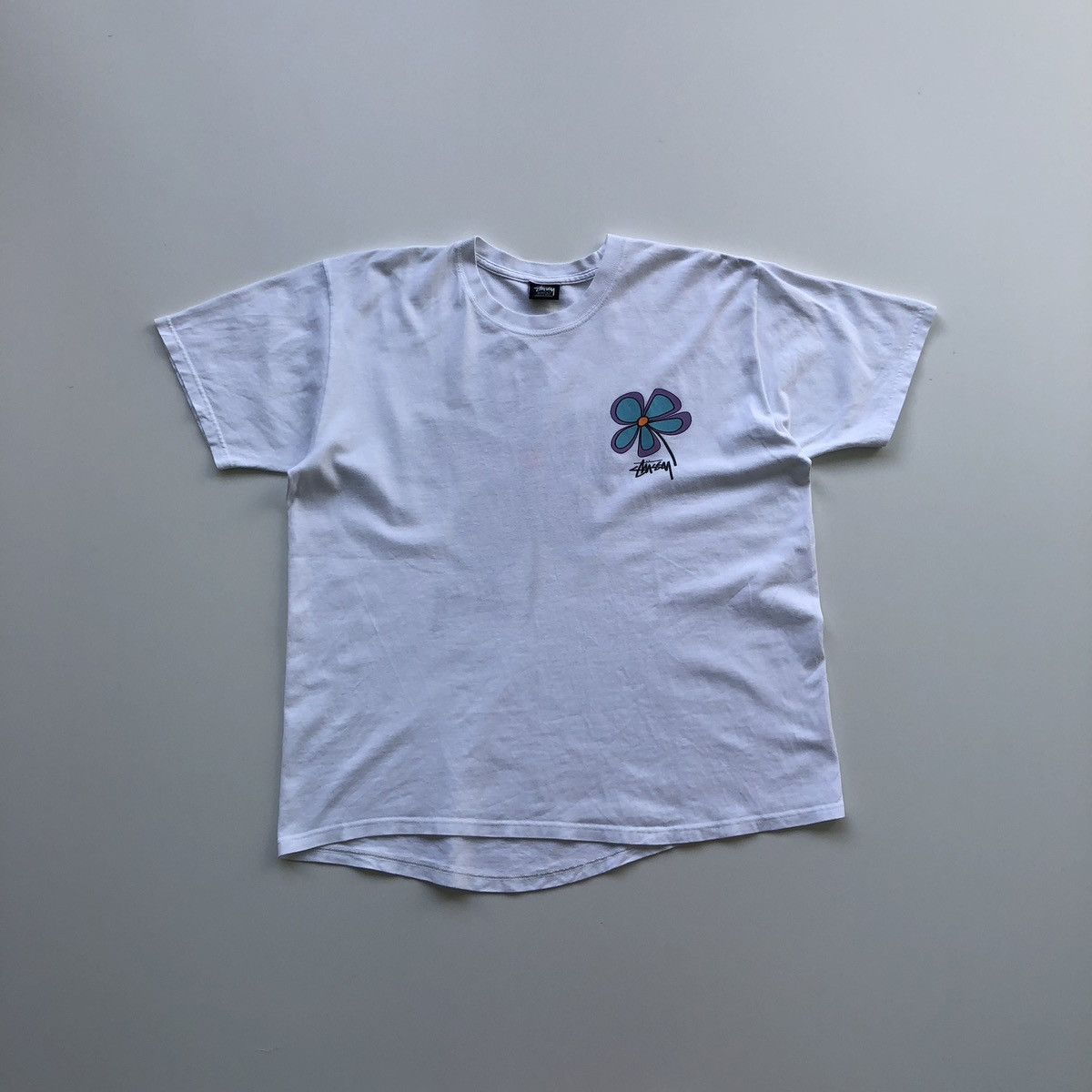 Stussy Stussy Flower Logo Basic T-Shirt White Rare Size US L / EU 52-54 / 3 - 1 Thumbnail